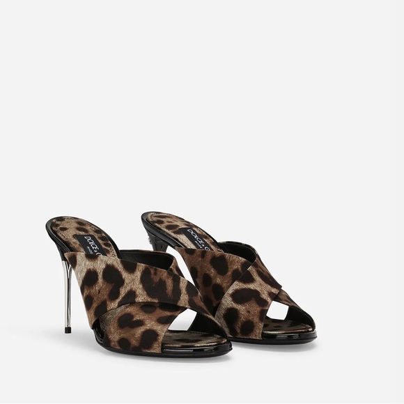 Dolce & Gabbana Shoes - 💯 Authentic Dolce & Gabbana Leopard-print satin mules, Comes with box & dust bag